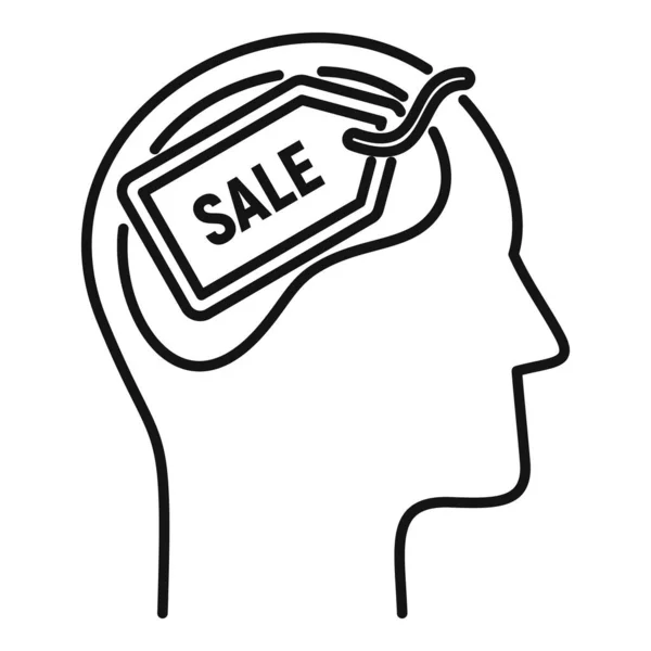 Ícone de neuromarketing de venda, estilo esboço —  Vetores de Stock