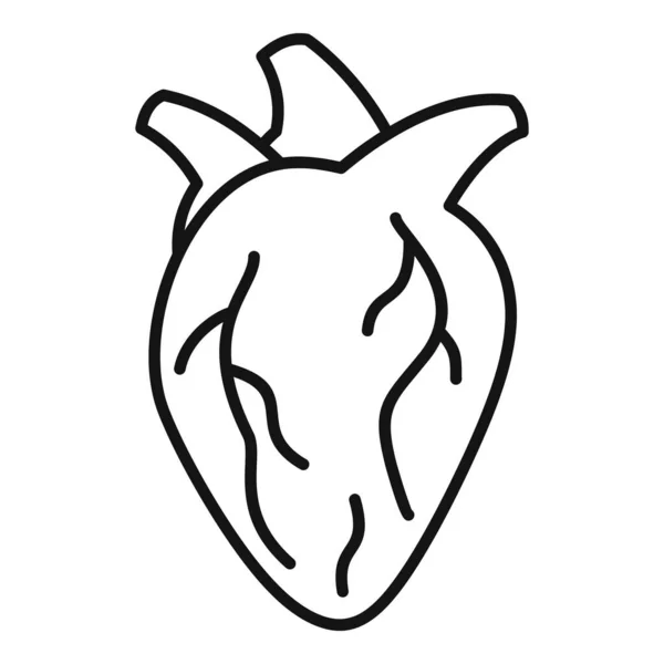 Organ human heart icon, outline style — Stock Vector