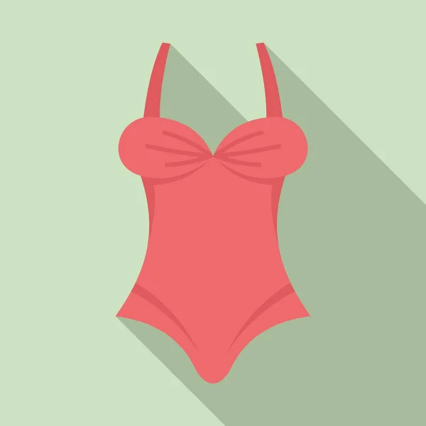 Жіночий купальник значок, плоский стиль — стоковий вектор