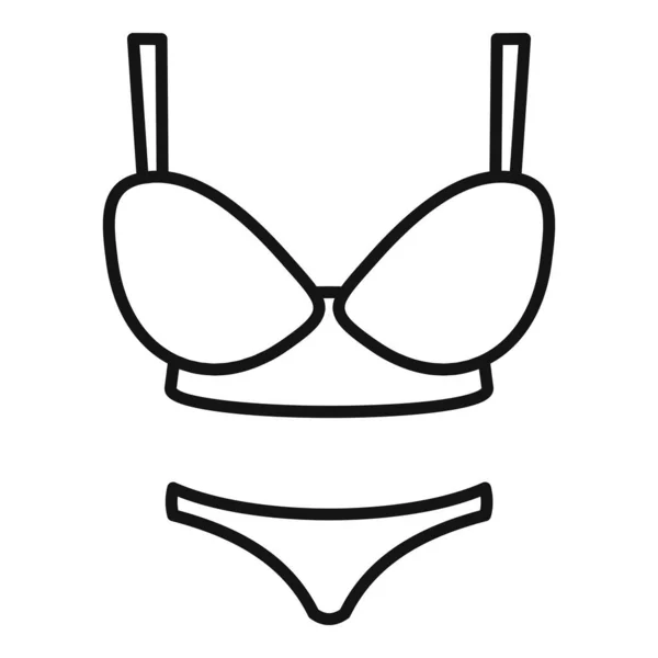 Woman swimwear icon, outline style — Stock Vector