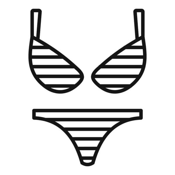Icono de ropa de playa chica, estilo de contorno — Archivo Imágenes Vectoriales
