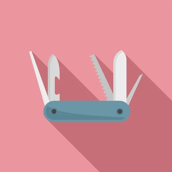 Icono de cuchillo de supervivencia, estilo plano — Vector de stock