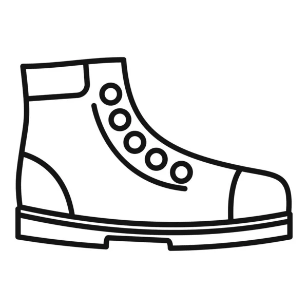 Hiking boot icon, outline style — Stock Vector