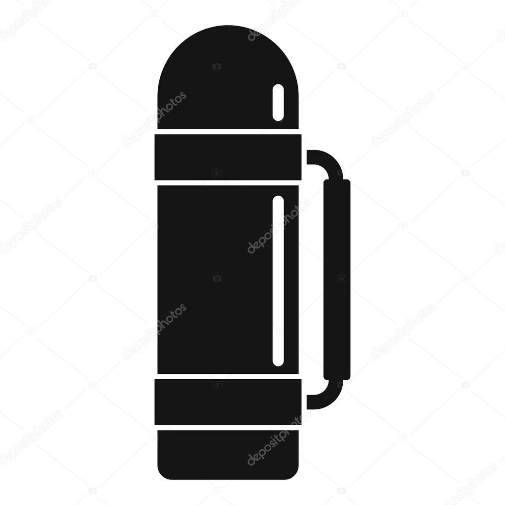 Survival thermos bottle icon, simple style