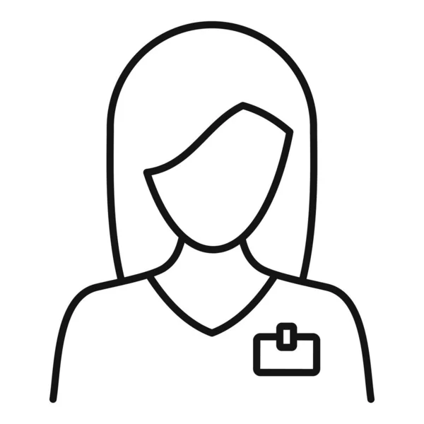 Femme gynécologue icône, style contour — Image vectorielle