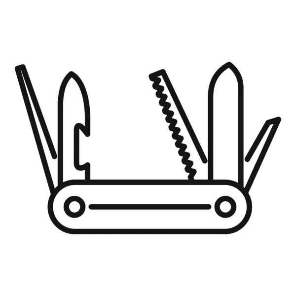 Icono de cuchillo de supervivencia, estilo de contorno — Vector de stock