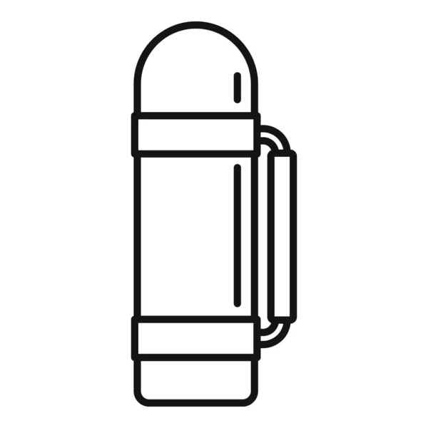 Survival thermos bottle icon, outline style — Stock Vector