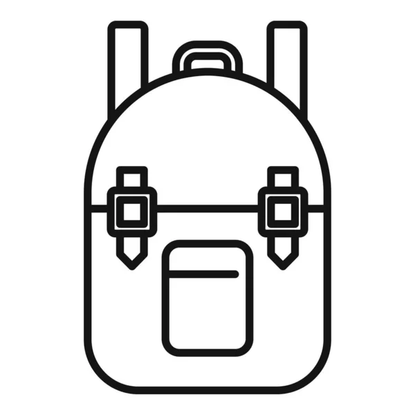 Survival backpack icon, outline style — Stock Vector