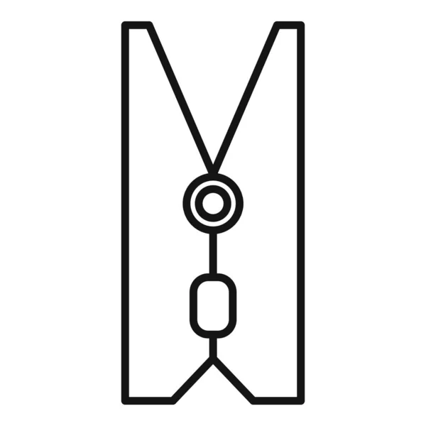 Reope clothes pin icon, outline style — стоковый вектор