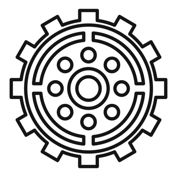 Broken watch cog wheel icon, outline style — Stock Vector