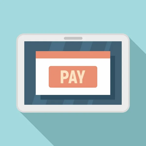 Icona a portafoglio digitale a pagamento Tablet, stile piatto — Vettoriale Stock