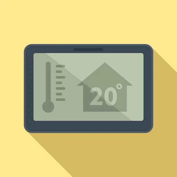 Tablet home climate control icon, flat style — Stock Vector