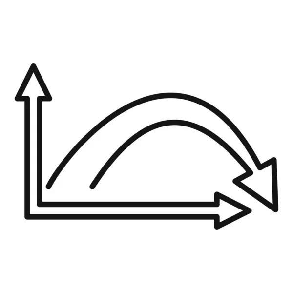 Icono de flecha de regresión, estilo de esquema — Archivo Imágenes Vectoriales