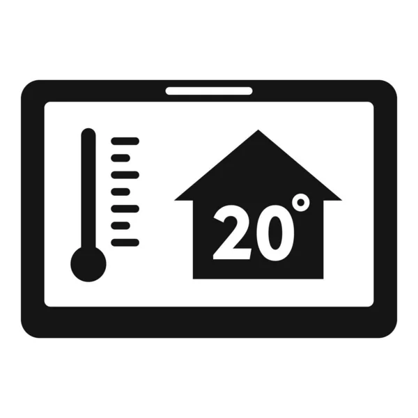 Tablet home climate control icon, simple style — Stock Vector