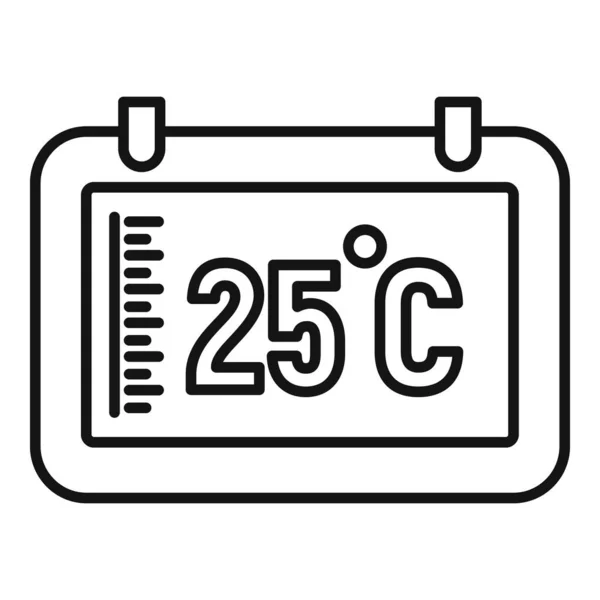 Digital tablet temperature control icon, outline style — Stock Vector