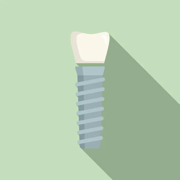 Diş implantı simgesi, düz stil — Stok Vektör