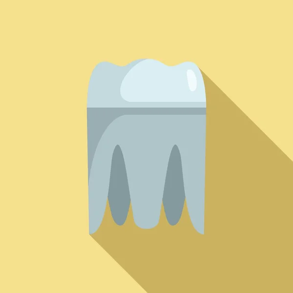 Metal tooth implant icon, flat style — Stock Vector