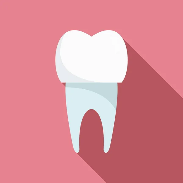 Ícone de implante branco de dente, estilo plano —  Vetores de Stock