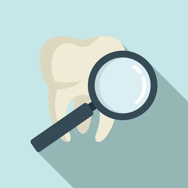 Dentista pesquisa cárie ícone dente, estilo plano —  Vetores de Stock