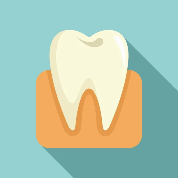 Ícone de dente saudável, estilo plano —  Vetores de Stock