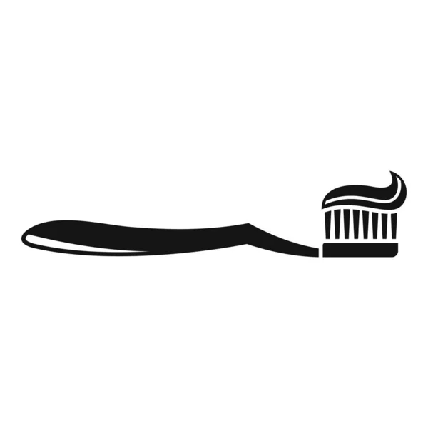 Zahnbürste Zahnpasta Symbol, einfacher Stil — Stockvektor