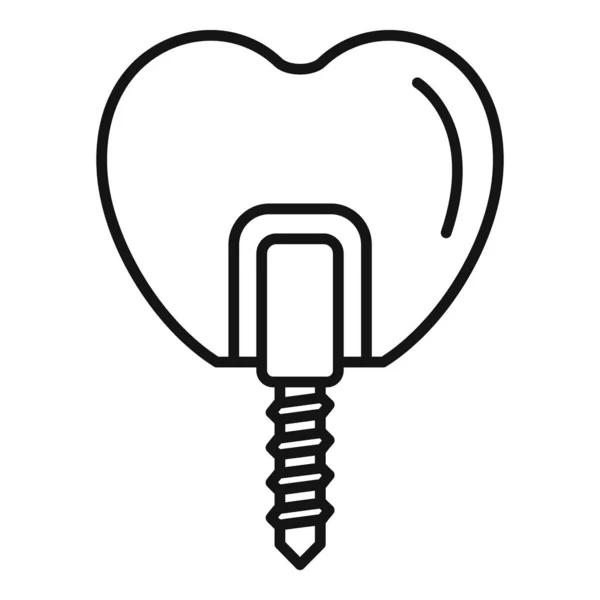 Ícone de implante de dente pequeno, estilo esboço —  Vetores de Stock