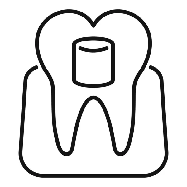 Icono de limpieza de dientes, estilo de contorno — Archivo Imágenes Vectoriales