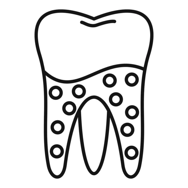 Icono de caries dental, estilo de contorno — Archivo Imágenes Vectoriales