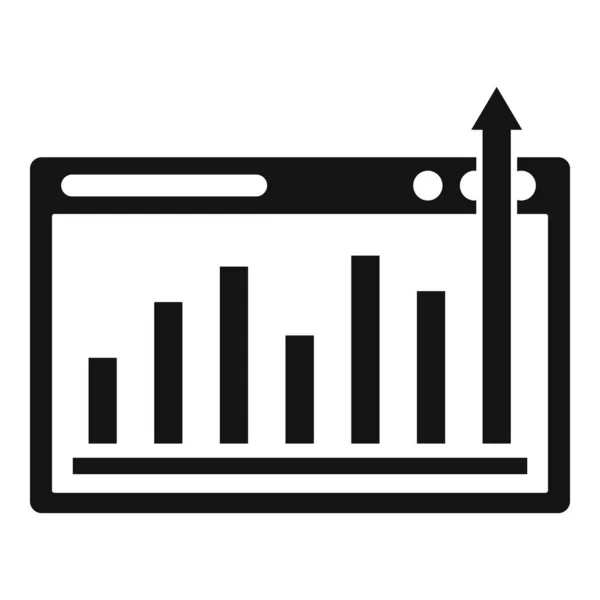 Graph chart mission icon, simple style — 스톡 벡터