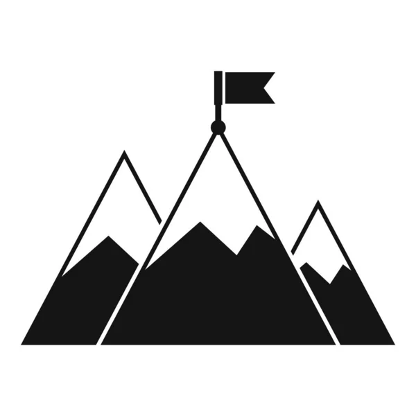 Bandera de montaña icono de la misión, estilo simple — Vector de stock