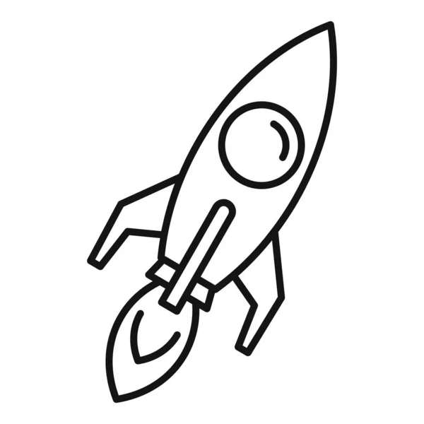 Icono de misión de cohete, estilo de esquema — Vector de stock