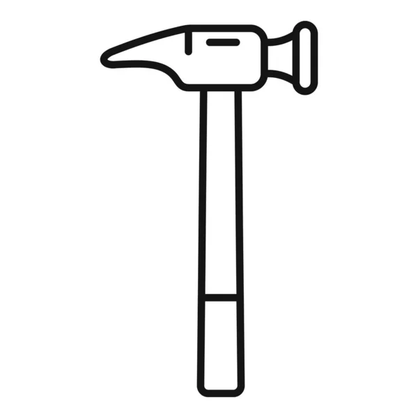 Shoe repair hammer icon, outline style — Stock Vector