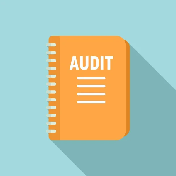 Audit notebook icoon, platte stijl — Stockvector