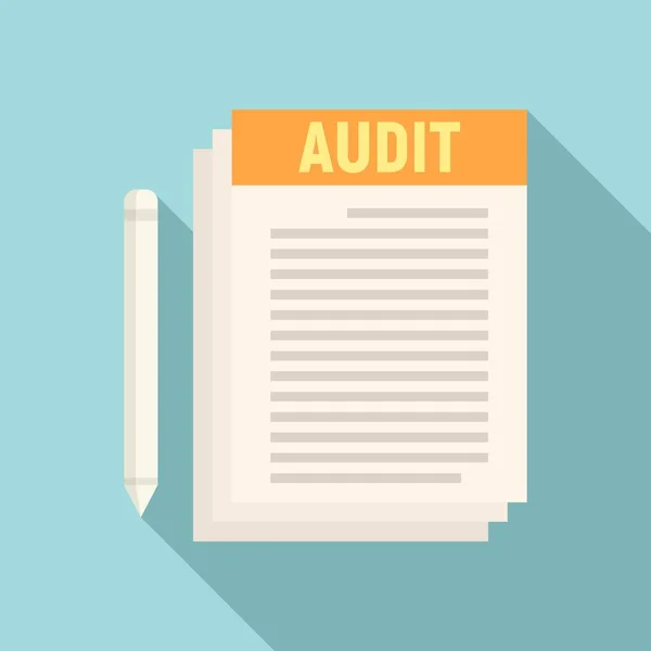 Audit papers icoon, platte stijl — Stockvector