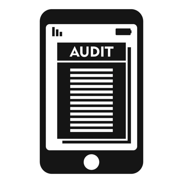 Smartphone audit icoon, eenvoudige stijl — Stockvector