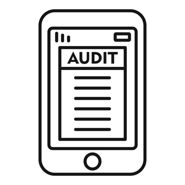 Smartphone audit icoon, overzicht stijl — Stockvector