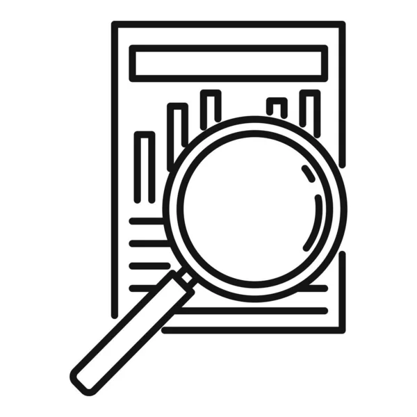 Hledat ikonu informací o auditu, styl osnovy — Stockový vektor