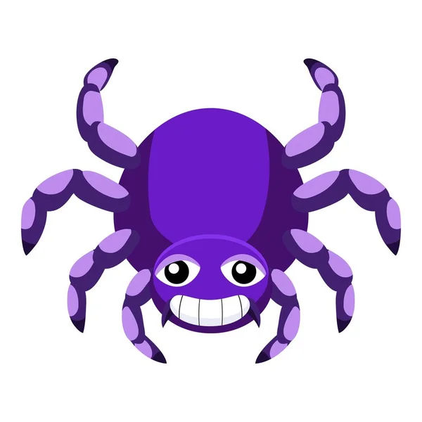 Ícone de aranha violeta, estilo cartoon — Vetor de Stock