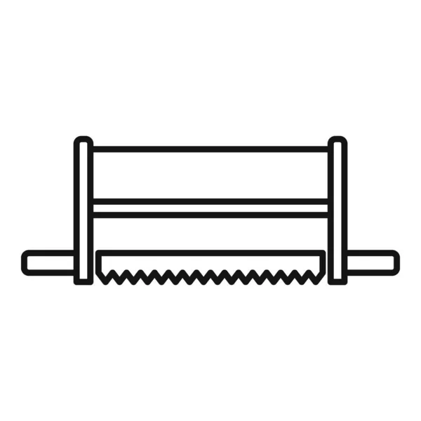 Icona della sega a cornice, stile contorno — Vettoriale Stock