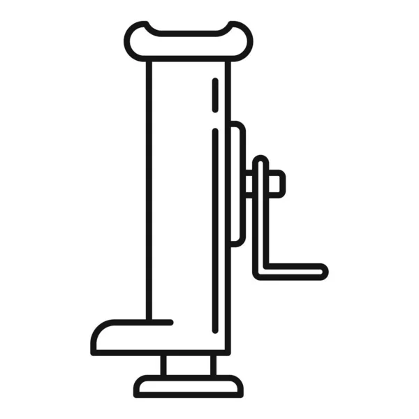 Mango hidráulico jack-tornillo icono, estilo de contorno — Vector de stock