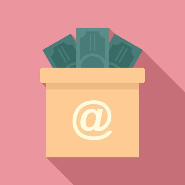 Crowdfunding icono de la caja de dinero, estilo plano — Vector de stock