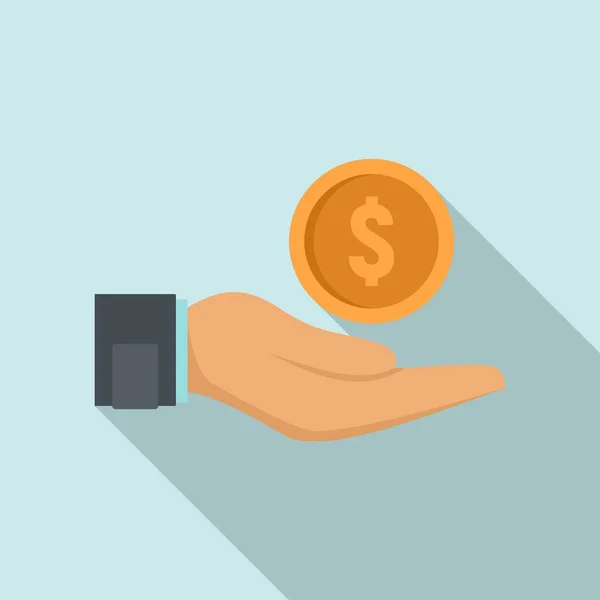 Crowdfunding keep money icon, flat style — Stock Vector