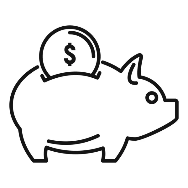 Halk finansmanı domuz kumbarası ikonu, özet tarzı — Stok Vektör