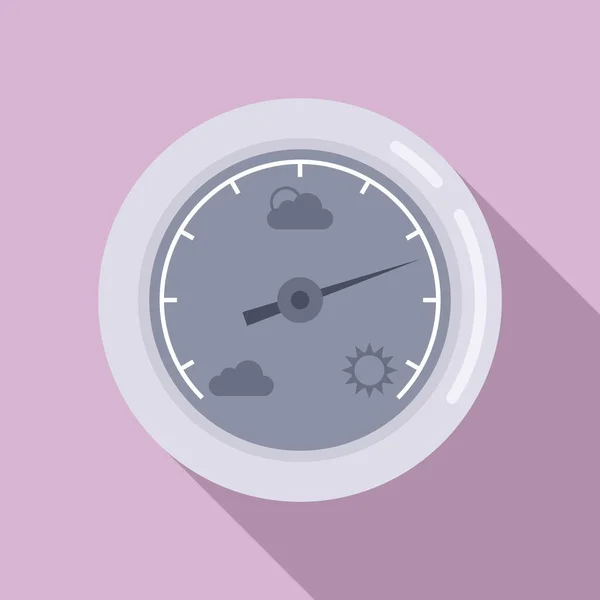 Weather barometer icon, flat style — Stock Vector