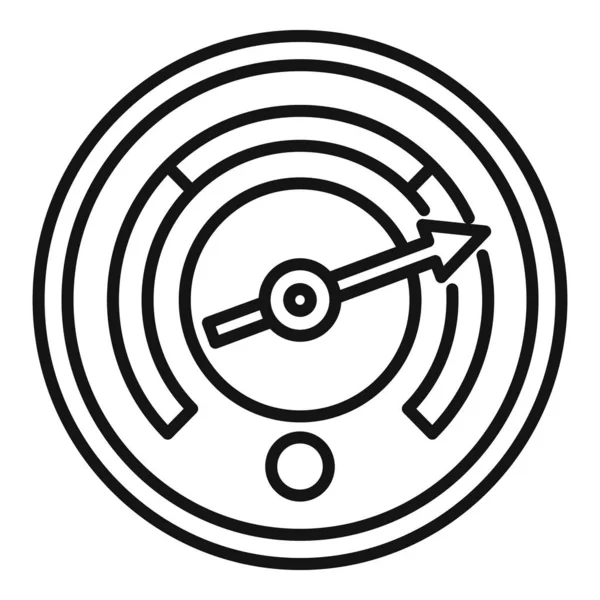 Icono de barómetro de flecha, estilo de contorno — Vector de stock