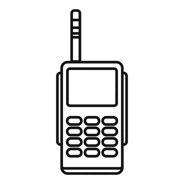 Walking walkie talkie ikon, kontur stil — Stock vektor