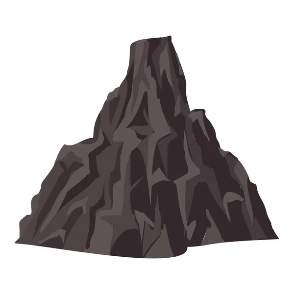 Icono de volcán de roca, estilo de dibujos animados — Vector de stock