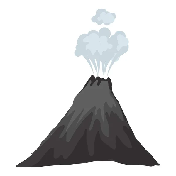 Icono del volcán de la erupción del terremoto, estilo de dibujos animados — Archivo Imágenes Vectoriales