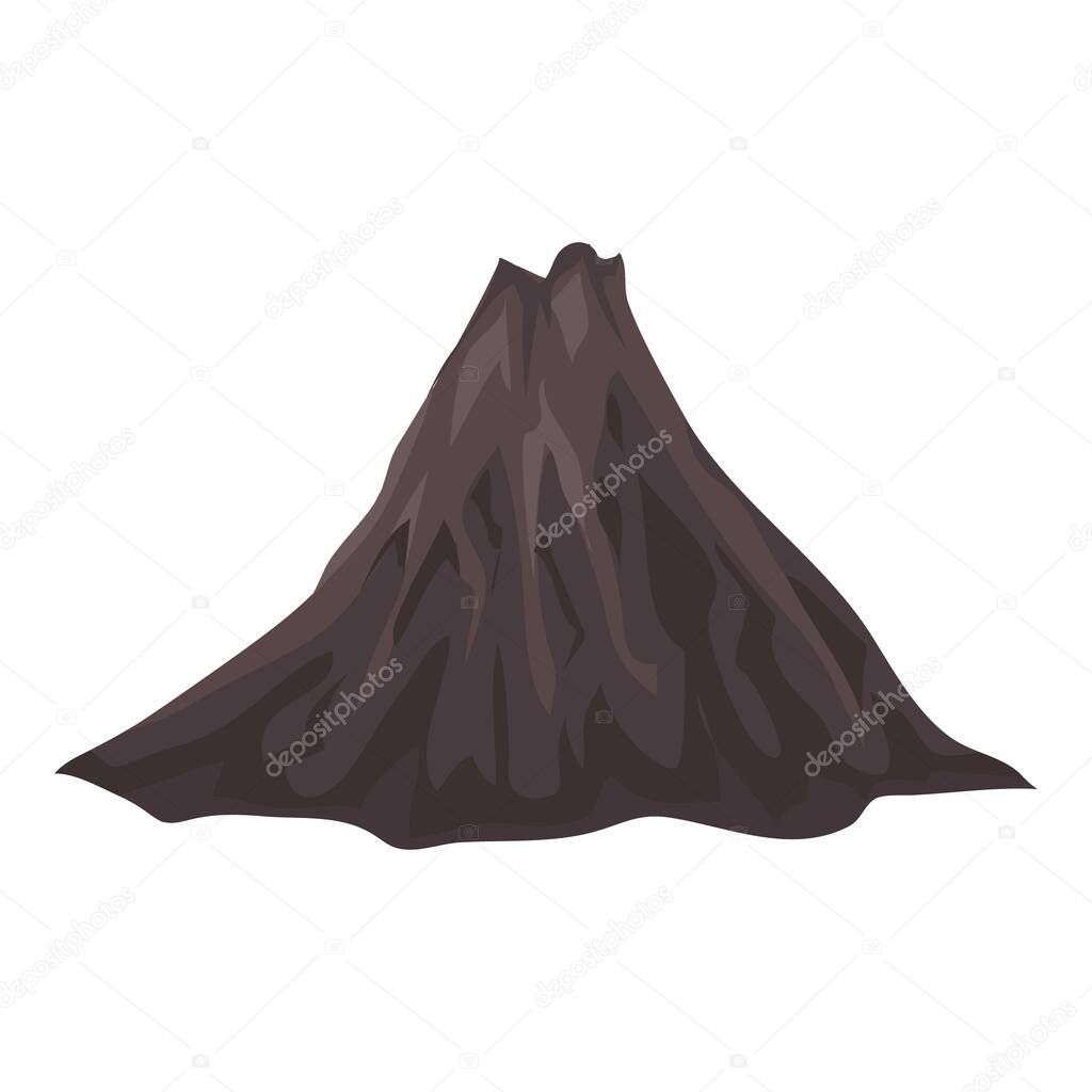 Young volcano icon, cartoon style