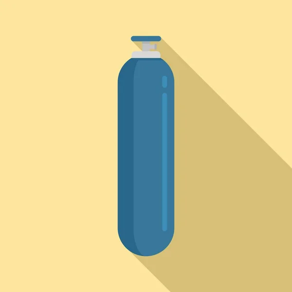 Ikona tlenu w butli gazowej, płaska — Wektor stockowy